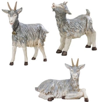 Fontanini goats cm 125 statues for Nativity in hand-painted resin with wood effect