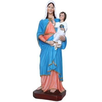 Madonna con Bambino in resina statua dipinta con colori ad olio disponibile in diverse varianti di altezza