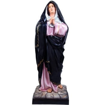 Statue of Sorrows in fiberglass entirely hand-painted with oil paints and eyes made of crystal