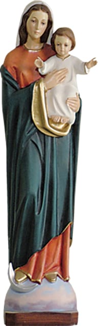 Madonna con Bambino cm 80-150 statua in vetroresina dipinta a mano con colori ad olio ed occhi in cristallo