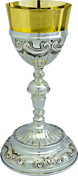 Silver chiseled chalice art 170