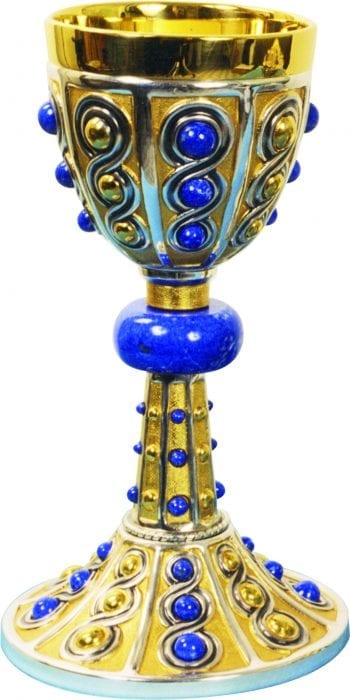 Maranatha Lab "Lapis lazuli" goblet in 925 silver embellished with lapis lazuli set on the cup and at the base