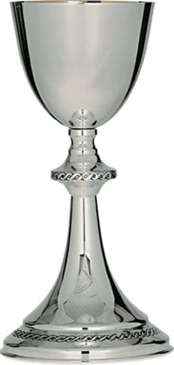 Glass "Caritas" Maranatha Lab classic silver style with hand chiseled gold cup interior