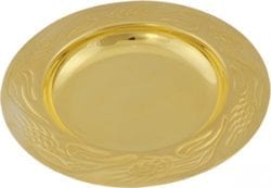 Patena “Fedeltà” Maranatha Lab stile classico in argento bagno oro cesellato a mano.