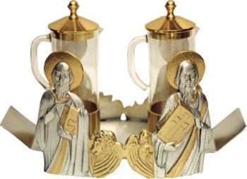 Maranatha Lab "Evangelists" amulins with two-tone base with handles, decorated with effigies of the four evangelists