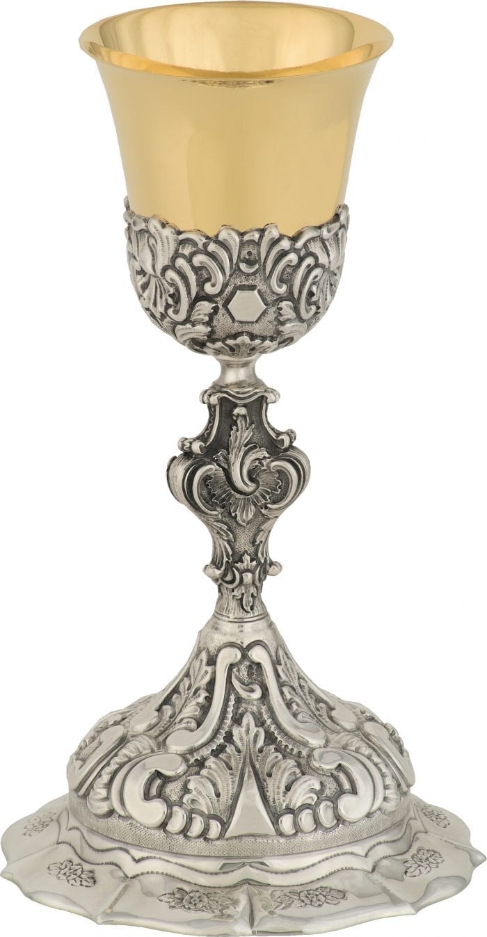 Glass "Giovanni" Maranatha Lab in fusion of brass entirely chiseled by hand with floral motifs