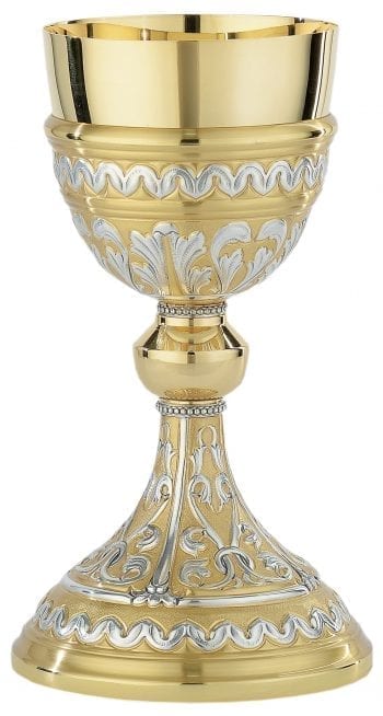 Glass "Leviticus" Maranatha Lab classic style in two-tone brass with hand chiseled decorations.