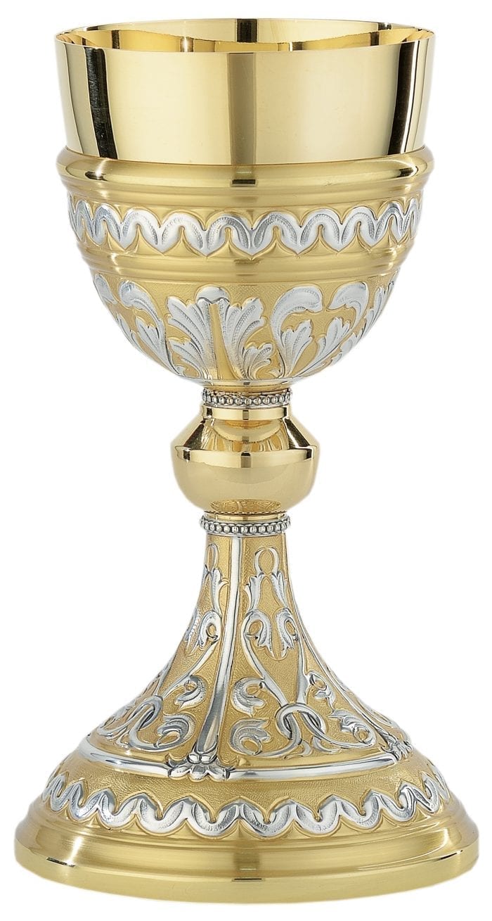 Glass "Leviticus" Maranatha Lab classic style in two-tone brass with hand chiseled decorations.