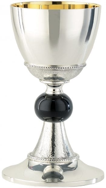 Maranatha Lab "Anania" chalice in silver-plated brass embellished with enamelled knot