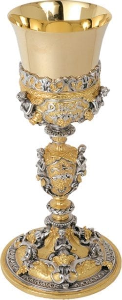 Glass "Coro-angelico" Maranatha Lab 17th century style in two-tone fusion decorated with angelic figures