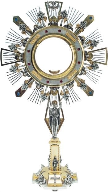 Monsoon "Il-Risen2" Maranatha Lab for Ostia Magna in two-tone brass with theca supported by the Risen Christ