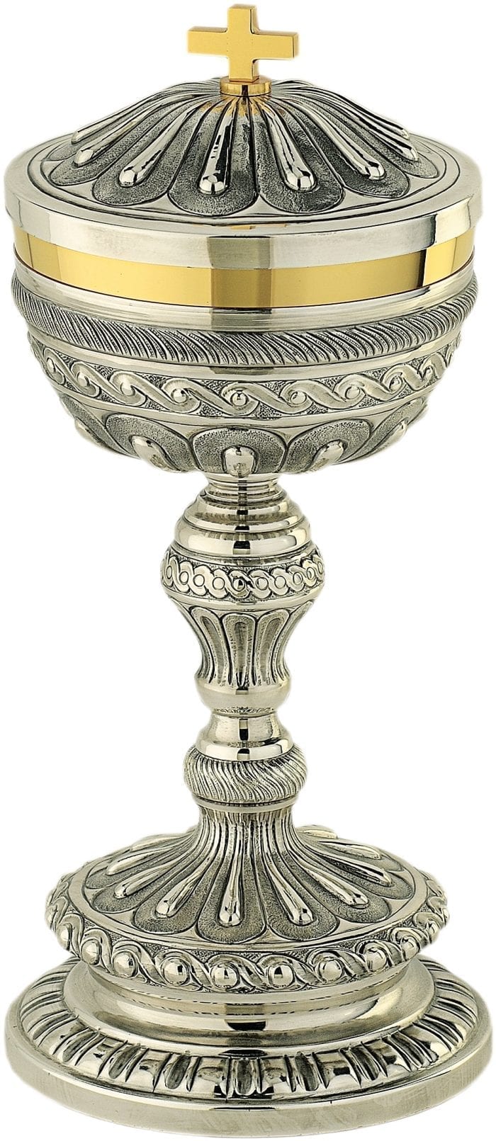 Pisside "Eliseo" Maranatha Lab in fusion of two-tone brass chiseled by hand. Similar to chalice art.2628/a