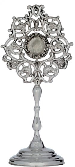 Reliquiario "Eleganza" in argento in stile barocco interamente cesellato a mano con impugnatura tornita