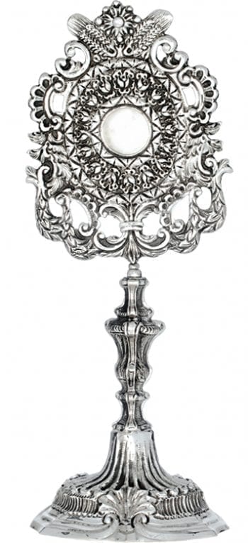 Reliquiario “Spiga” in argento in stile barocco in argento finemente cesellato a mano con motivi di spighe