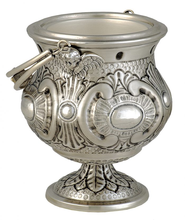 "Profumo-Soave" Maranatha Lab bucket in silver brass entirely chiseled by hand