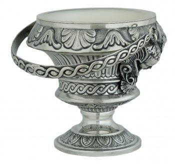 "Elijah" Maranatha Lab bucket in finely chiseled silver brass with natural patternsforms