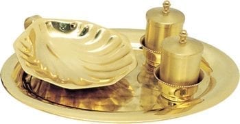 Maranatha Lab "Fidelity" Service-Baptism complete with gold brass baptismal tray and shell