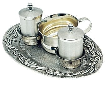 Service-Baptism "Aurora" Maranatha Lab in silver bronze casting with chiseled tray