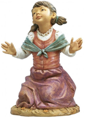 Bimba Fontanini cm 125 statue for Nativity in hand-painted resin with wood effect
