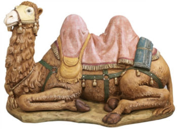 Camel Fontanini cm 125 statue in resin hand painted with wood effect