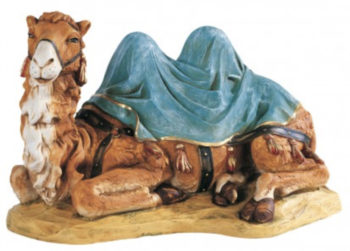 Cammello Fontanini cm 52 statua per Natività in resina dipinta a mano ad effetto legno