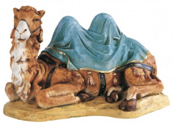 Camel Fontanini cm 52 statue for Nativity in hand-painted resin with wood effect