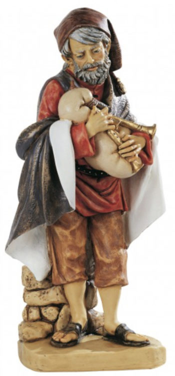 Zampognaro Fontanini cm 52 statue for Nativity in hand-painted resin with wood effect