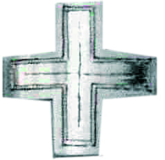 Anello in argento inciso a mano con forma a croce greca ed incisioni che evidenziano le geometrie