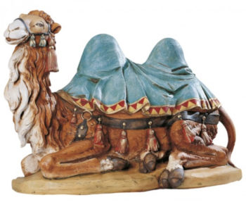 Camel Fontanini cm 65 statue for Nativity in hand-painted resin with wood effect