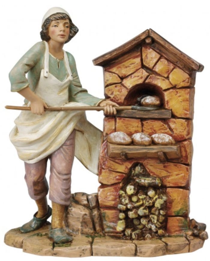 Baker Fontanini cm 30 statue for Nativity in hand-painted resin with wood effect