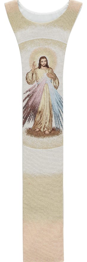 pallio "Gesù Misericordioso" interamente tessuto e ricamato al telaio con effigie di Gesù Misericordioso