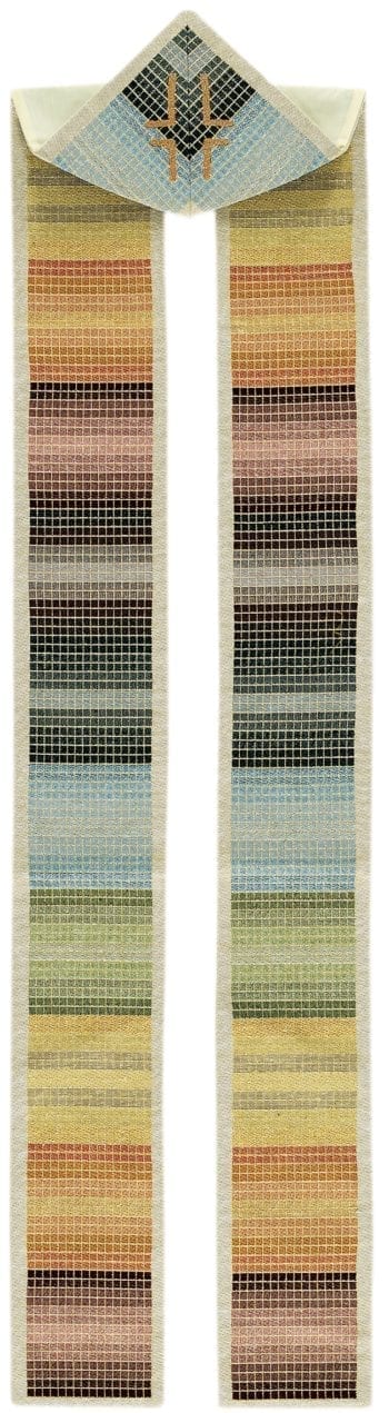 "Patris" frame sole entirely woven and embroidered to the frame decorated with polychrome horizontal bands