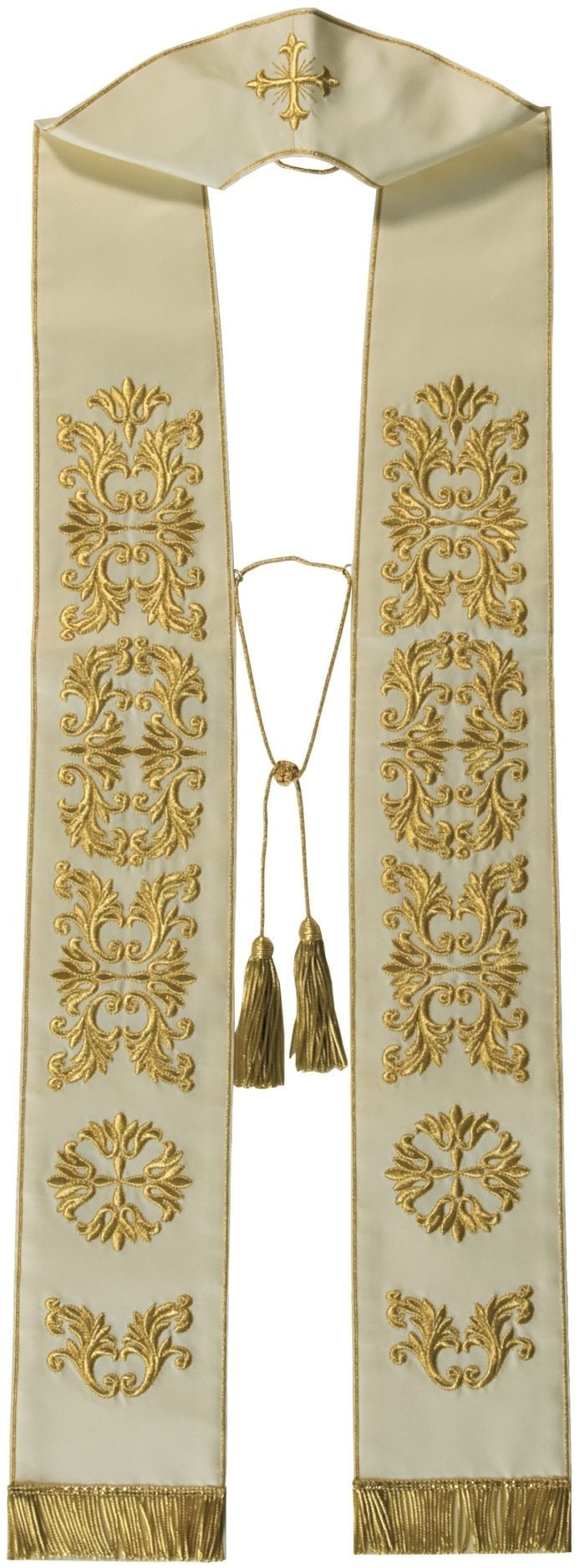"Jericho" Maranatha Lab stole in micromonastic fabric entirely embroidered in gold with floral motifs.