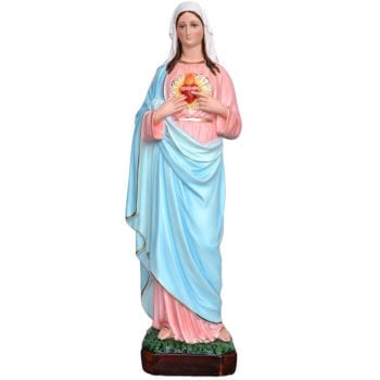 Sacro cuore di Maria in resina statua dipinta con colori ad olio disponibile in diverse varianti di altezza