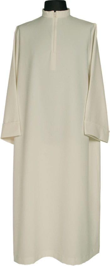 "Enna2" Maranatha Lab gown in ivory-colored cotton blend fabric with a classic cut