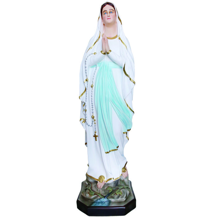 Madonna of Lourdes resin statue made of oil painted resin available in different heights