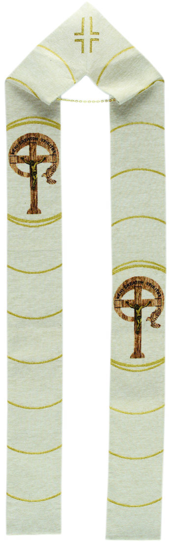 Stola to the frame "Charis" entirely woven and embroidered to the frame with cross "Veni Creator Spiritus"