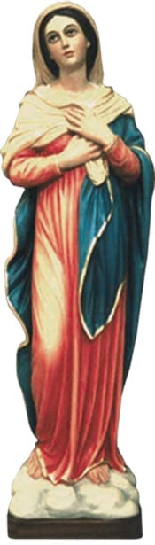 Madonna Immacolata cm 80 hand-painted fiberglass statue with oil paints and crystal eyes