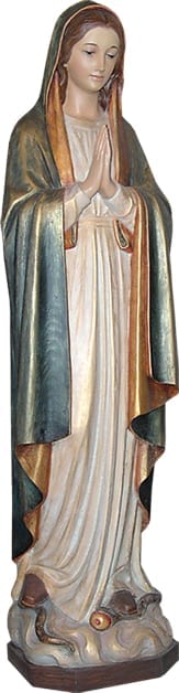 Immaculate Madonna cm 150 hand-painted fiberglass statue with oil paints and crystal eyes