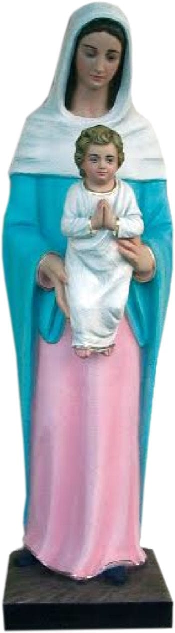 Madonna in fiberglass cm 86 statue painted entirely by hand with oil colors