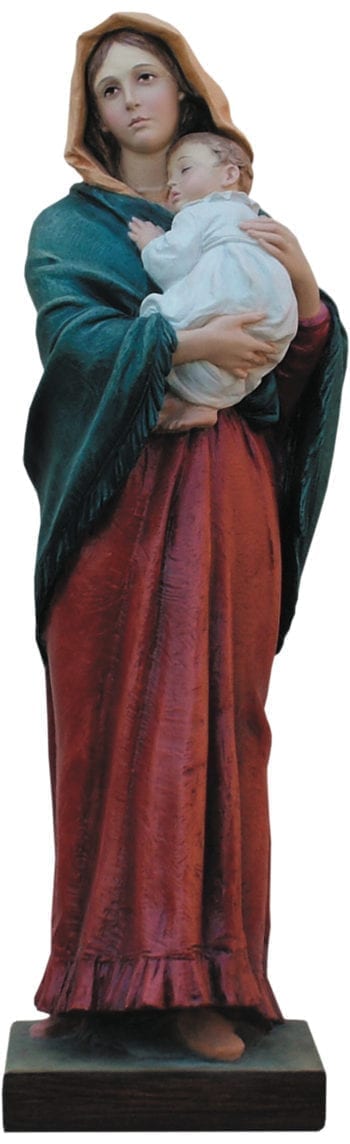 Madonna del Ferruzzi in fiberglass hand-painted statue with oil paints and crystal eyes