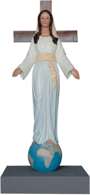 Our Lady of the Peoples hand-painted fiberglass statue with oil paints and crystal eyes