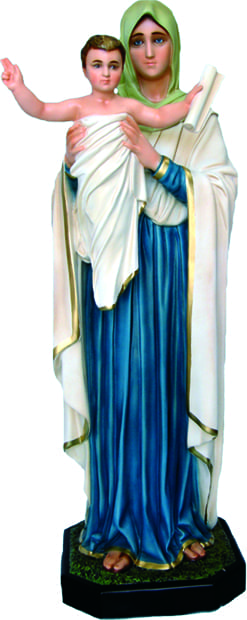 Queen of the Apostles hand-painted fiberglass with oil paints and crystal eyes