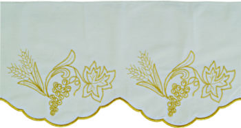 Maranatha Lab "Offer" edge for tablecloth in embroidered cotton blend fabric h cm 19.Price per meter