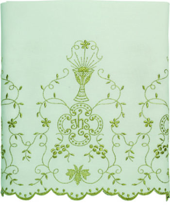 Maranatha Lab "Calix" edge for tablecloth in embroidered cotton blend fabric h cm 40.Price per meter