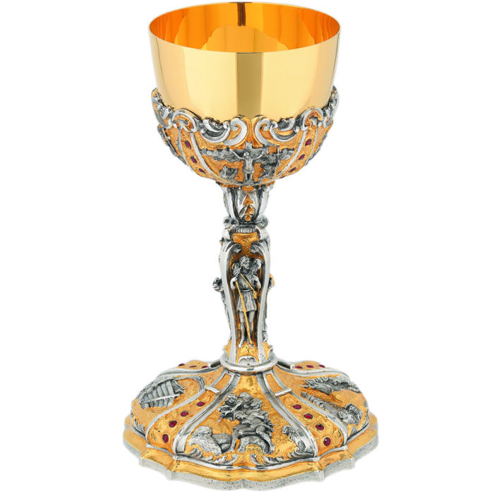 Glass "Ezekiel" Maranatha Lab classic style in hand chiseled brass with stones set