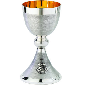 Glass "Simeone" Maranatha Lab silver brass in Romanesque style turned by hand with satin finish.