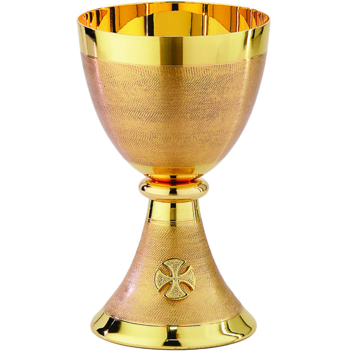 Goblet "Anna" Maranatha Lab turned and hand-thrown in satin golden brass