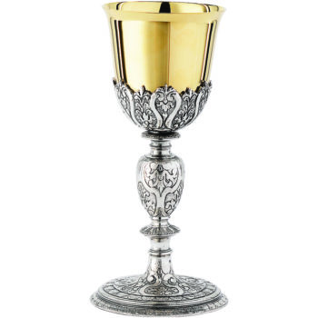 Calice "Disciples" Maranatha Lab plateresque style in finely chiseled two-tone brass