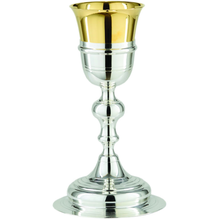 Maranatha Lab "Caesarea" goblet in an elegant classic style in glossy and turned two-tone brass